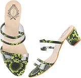 Women Beige Heels Green